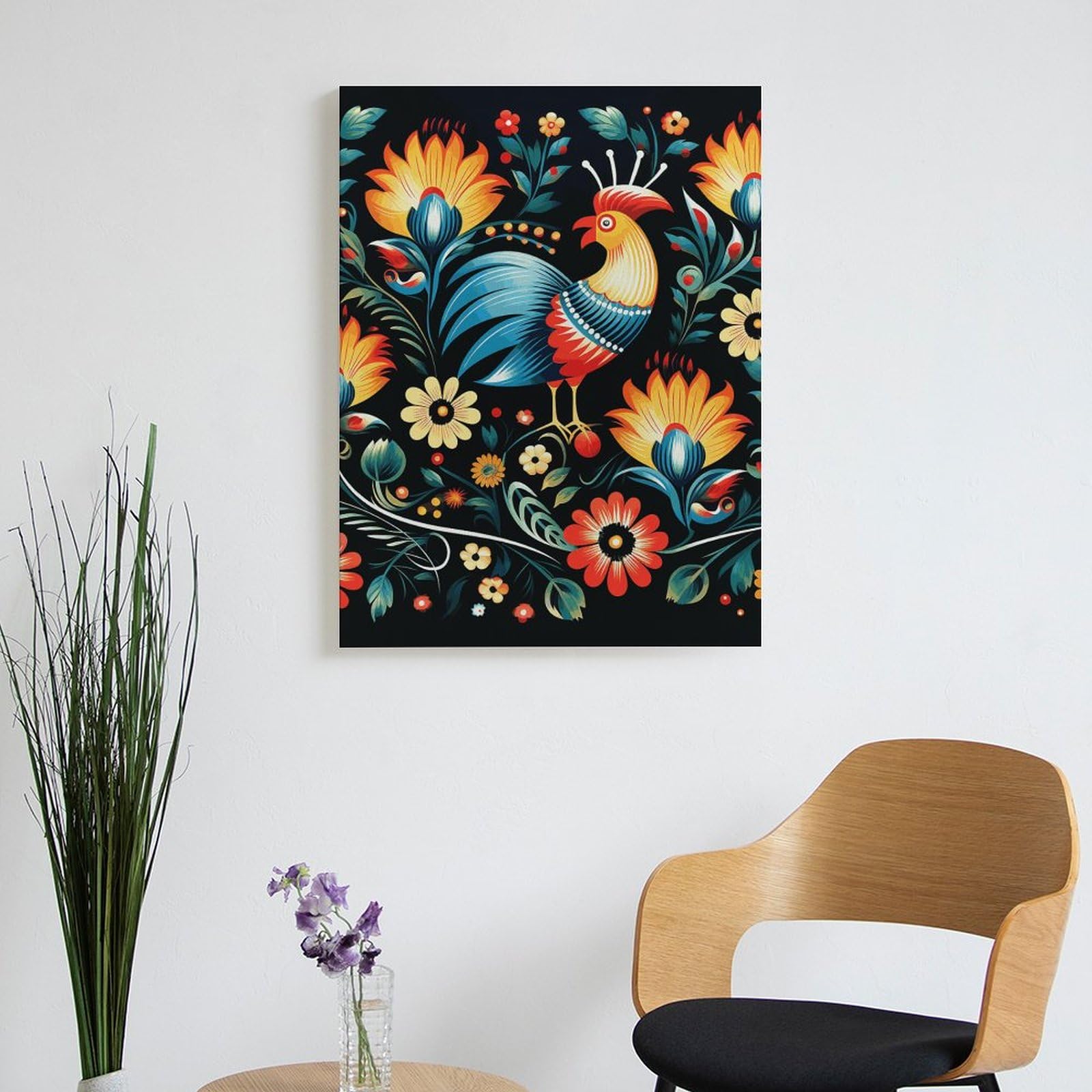 TKJMCSW Malen nach Zahlen, Motiv: Polnische Volkskunst, Malen-nach-Zahlen-Set für Erwachsene, Anfänger, Erwachsene, Malen nach Zahlen, Kits auf Leinwand, DIY-Acryl-Ölfarben, Gemälde mit Pinseln als