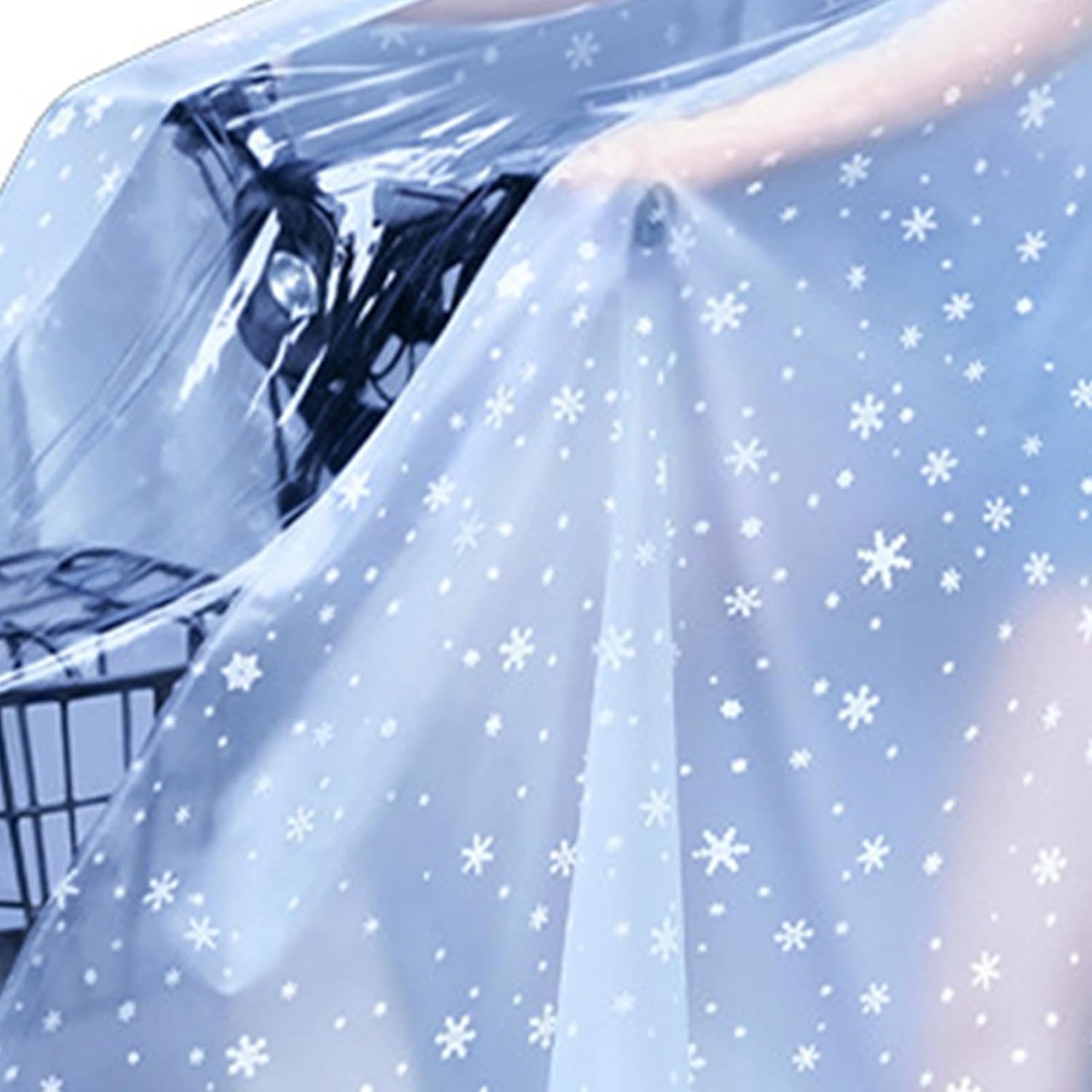 Women Full Body Long Scooter Raincoats for Adults Reusable, Waterproof Rain Poncho, Electric Scooter Rain Poncho, Women's Transparent Cycling Raincoat for Electric Bike, Snowflake White 4XL - Image 5