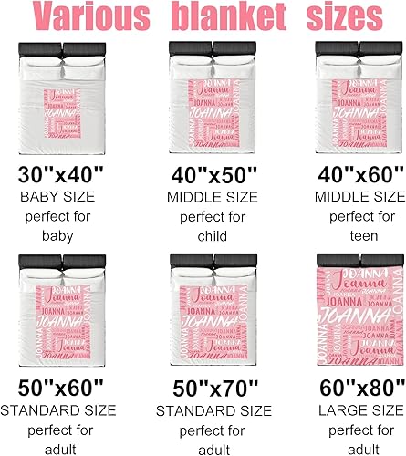 Miniatura 3 de Husguciy Manta personalizada con nombre, manta de forro polar con nombre rosa personalizada para hombres, mujeres, niños, niñas, niños, bebés, manta