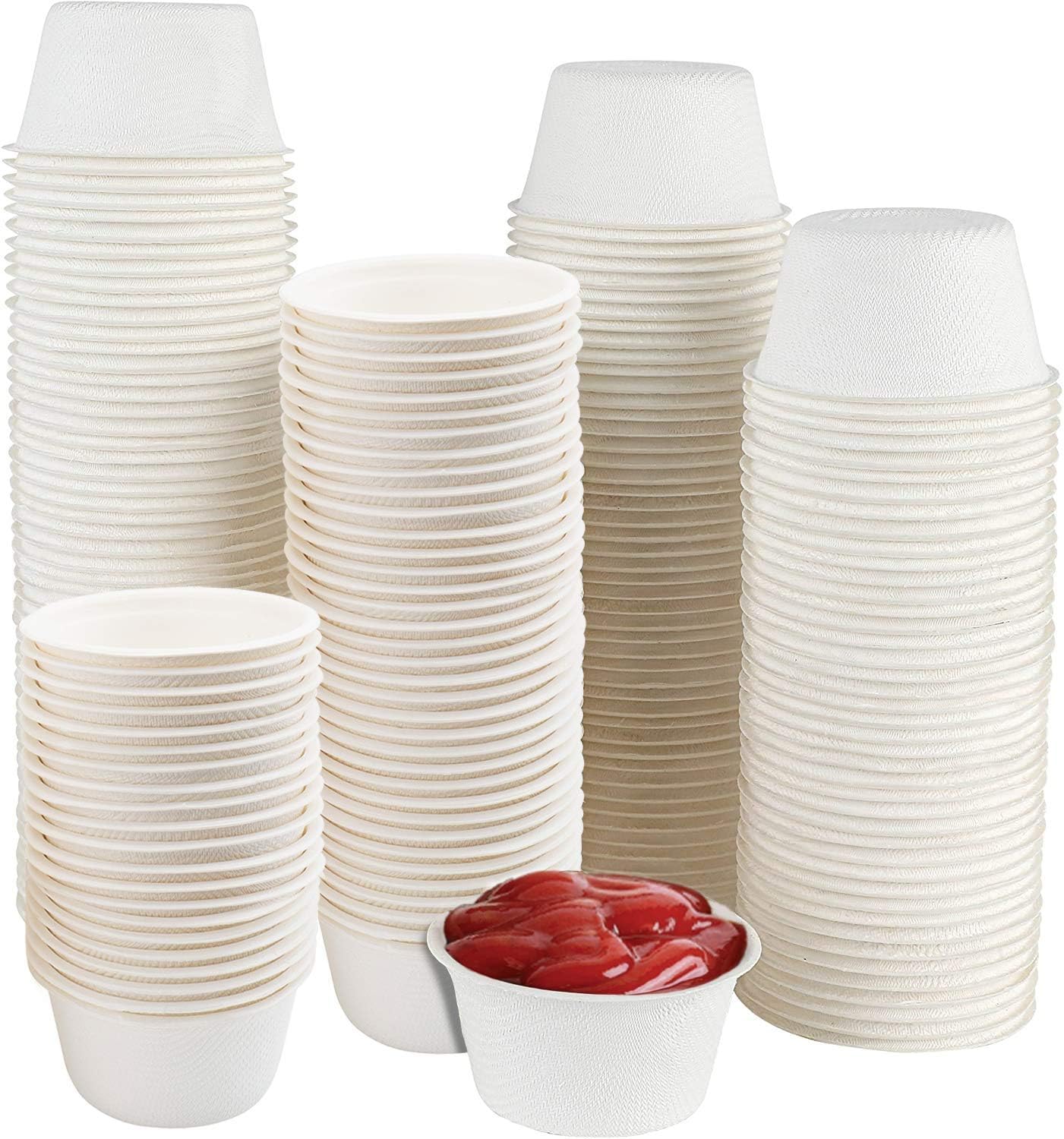 Bekith 200 Pack 2 oz Portion Souffle Cups Souffle Cups Bagasse