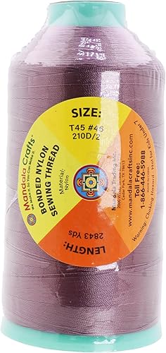 Miniatura 13 de Mandala Crafts Hilos de coser resistentes de nailon consolidado, hilo para tejer jeans de cuero, hilos de tapicería marina al aire libre, Beige