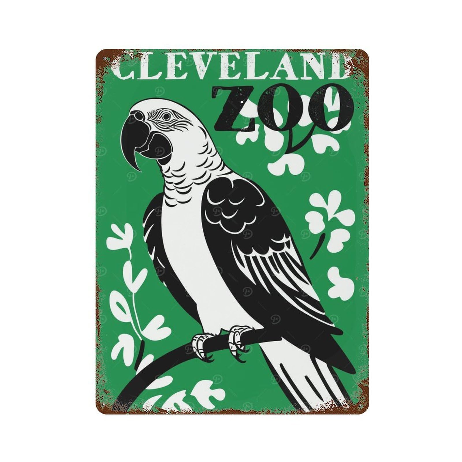Retro Metal Sign Cleveland Zoo Retro Poster 15.7"x11.8", Decorative Metal Wall Art for Pub, Kitchen And Man Cave Decor