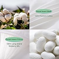 Vista 5 de THE COTTON & SILK® Edredón 100% Relleno de Seda de Morera para Todas las Estaciones - Lujoso, Ultra Suave, Transpirable, Funda de Edredón de Seda