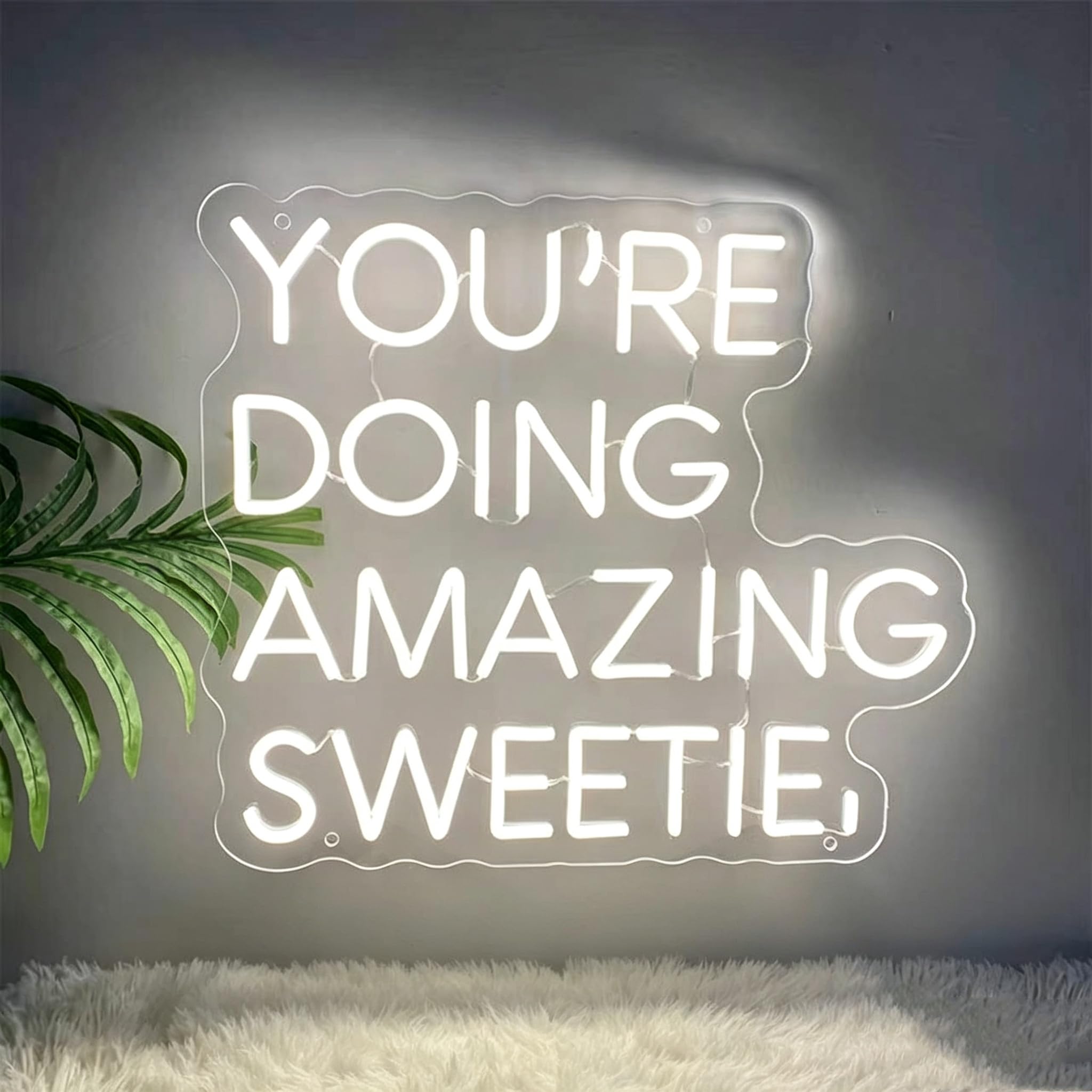 You're Doing Amazing Sweetie Neon Sign Dimmable White LED Neon Light