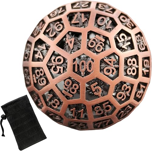 Dados gigantes de metal hueco D100 de lados DND D&D d100-Sided Dice Faucet RPG Polyhedra MTG Pathfinder Game Digital Teaching Dice Accesorios Enviar