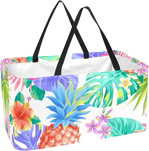 Bolsa de compras reutilizable para comestibles, bolsa de compras grande, plegable, para almacenamiento, ropa de picnic, brillante, colorido,