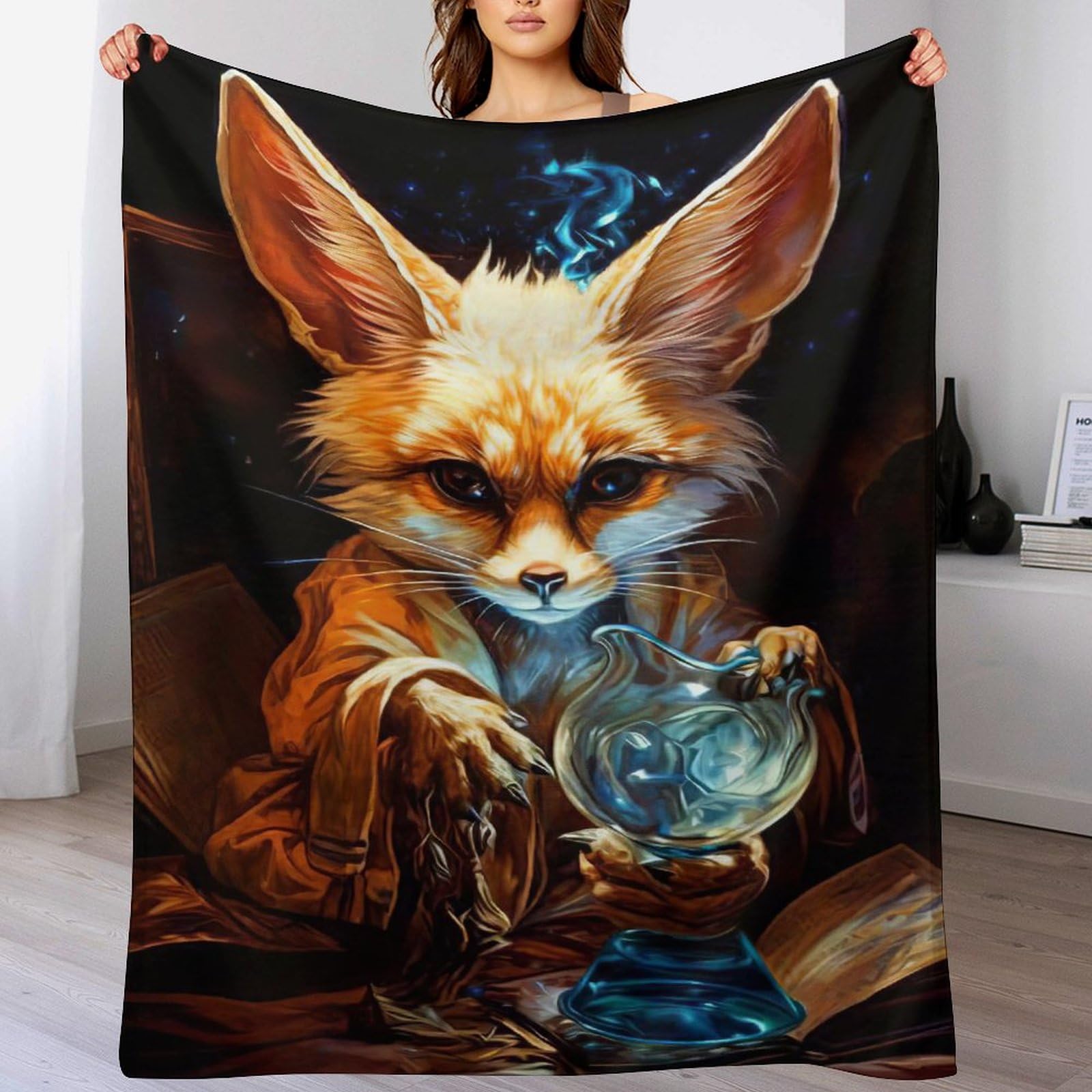 Couverture renard flanelle douce moelleuse pour canapé et lit