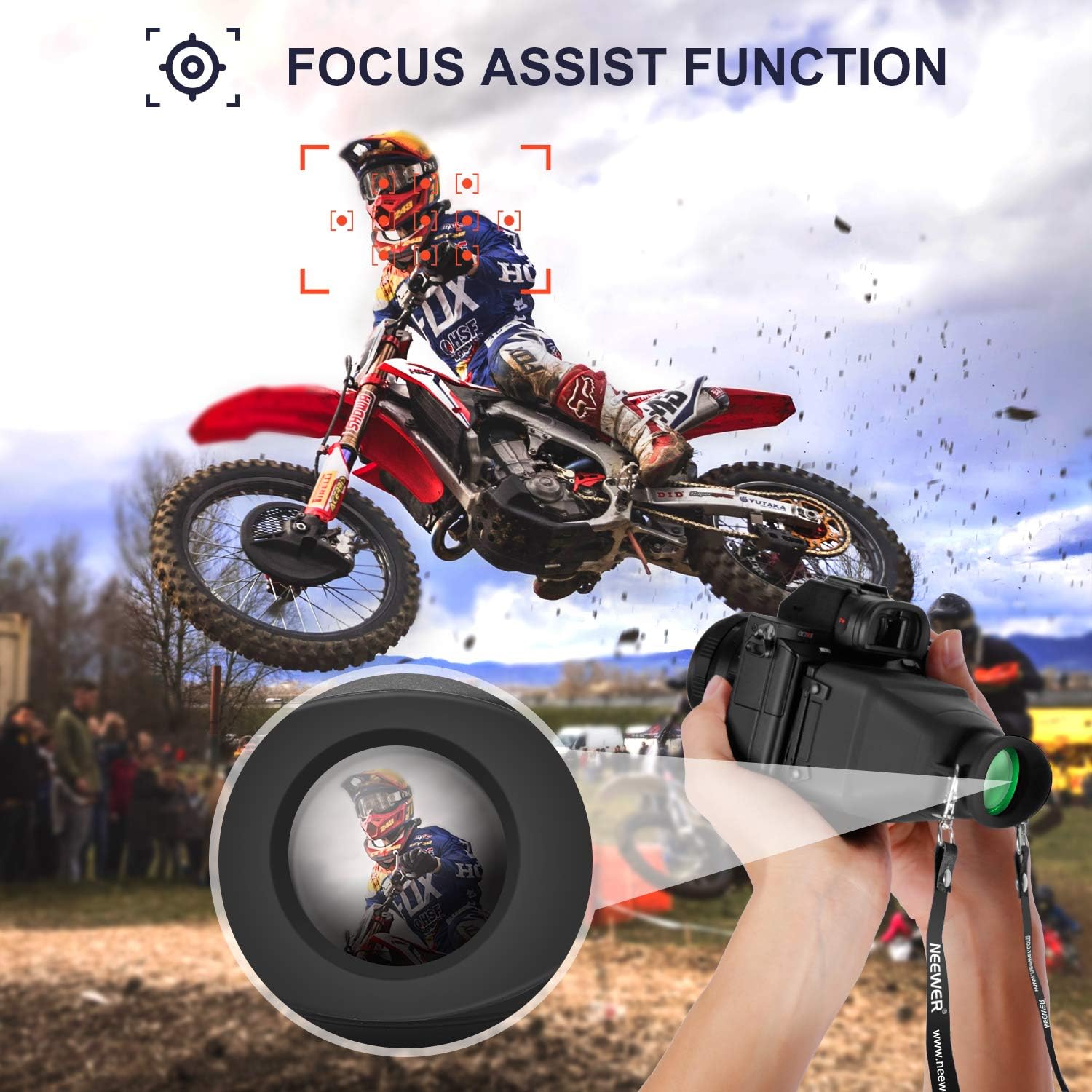 Neewer Universal LCD Optical Camera Viewfinder, 3X Magnification/Fullscreen Sunshade/Elastic Belt Connect/Support 3-3.2 Inches LCD and Vari-Angle LCD Compatible with Canon Nikon Sony and Other DSLRs