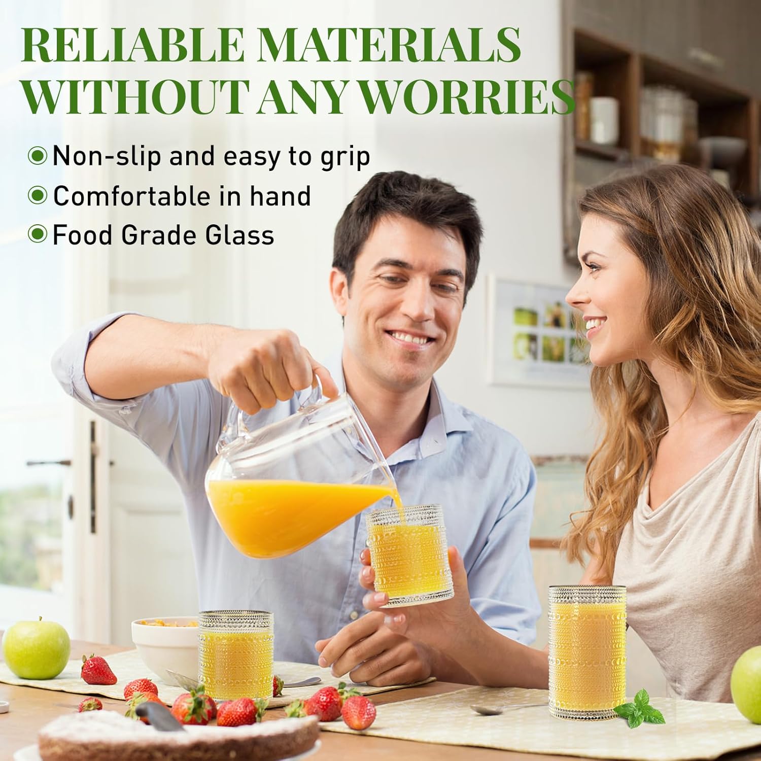 Vintage Hobnail Drinking Glasses Set of 12, 12 oz Highball Glasses & 10 oz Cocktail Glasses, Embossed Glass Cups, Clear Water Glasses Kitchen Bar Glassware Set for Beer, Juice, Cocktail, Whiskey - Image 4