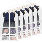 KEEGH CLear Garment Bags for Dance Costumes 40 inch Dance Garment Bags for Dancers Hanging Clothes for Closet Storage, with 4 Zipper Pockets for Dance Competitions, Ballet, Theatre, 2 Pack, White