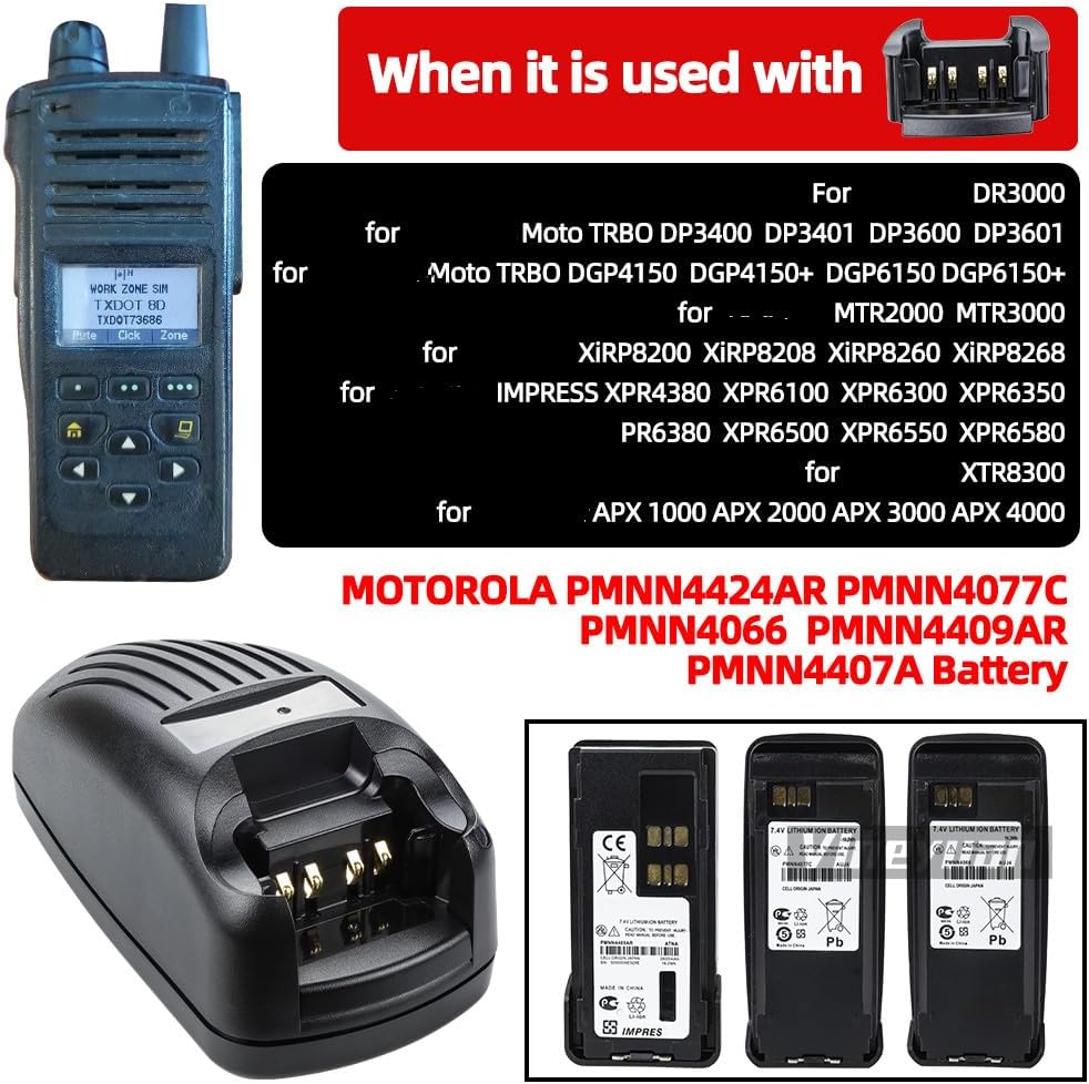 JMNN4024 HNN9008A PMNN4077C PMNN4066 PMNN4424AR PMNN4409AR PMNN4407A NNTN8129AR PMNN4807A Battery Smart Charger Station for GP328 XTS1500 XTS2500 PR1500 MT1500 Radios