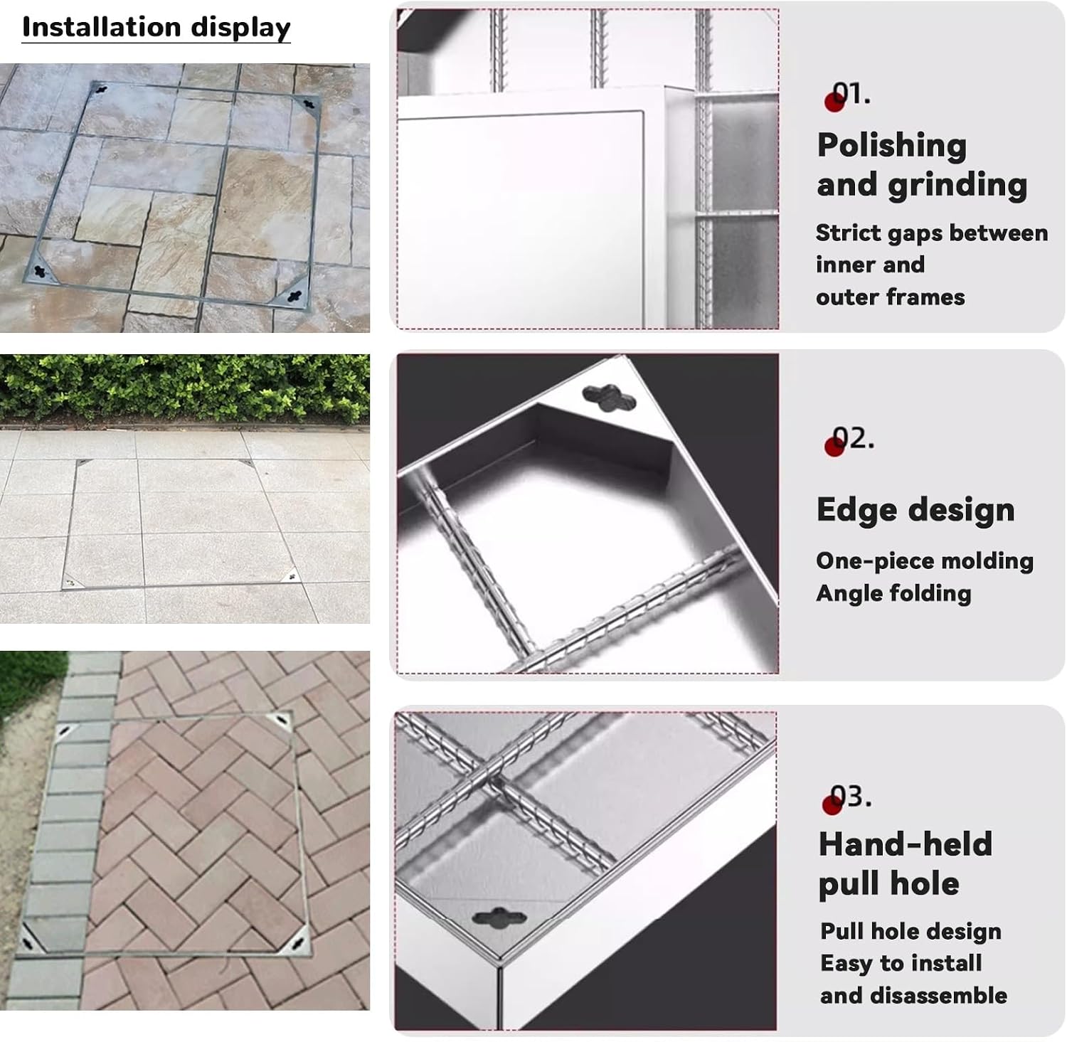 Luxury Outdoor Manhole Cover - Heavy Duty Hidden Skimmer Lid for Patio & Garden, Decorative Invisible Septic Tank Lid, 30x30cm (11.8x11.8in) for Drain Field Lawn