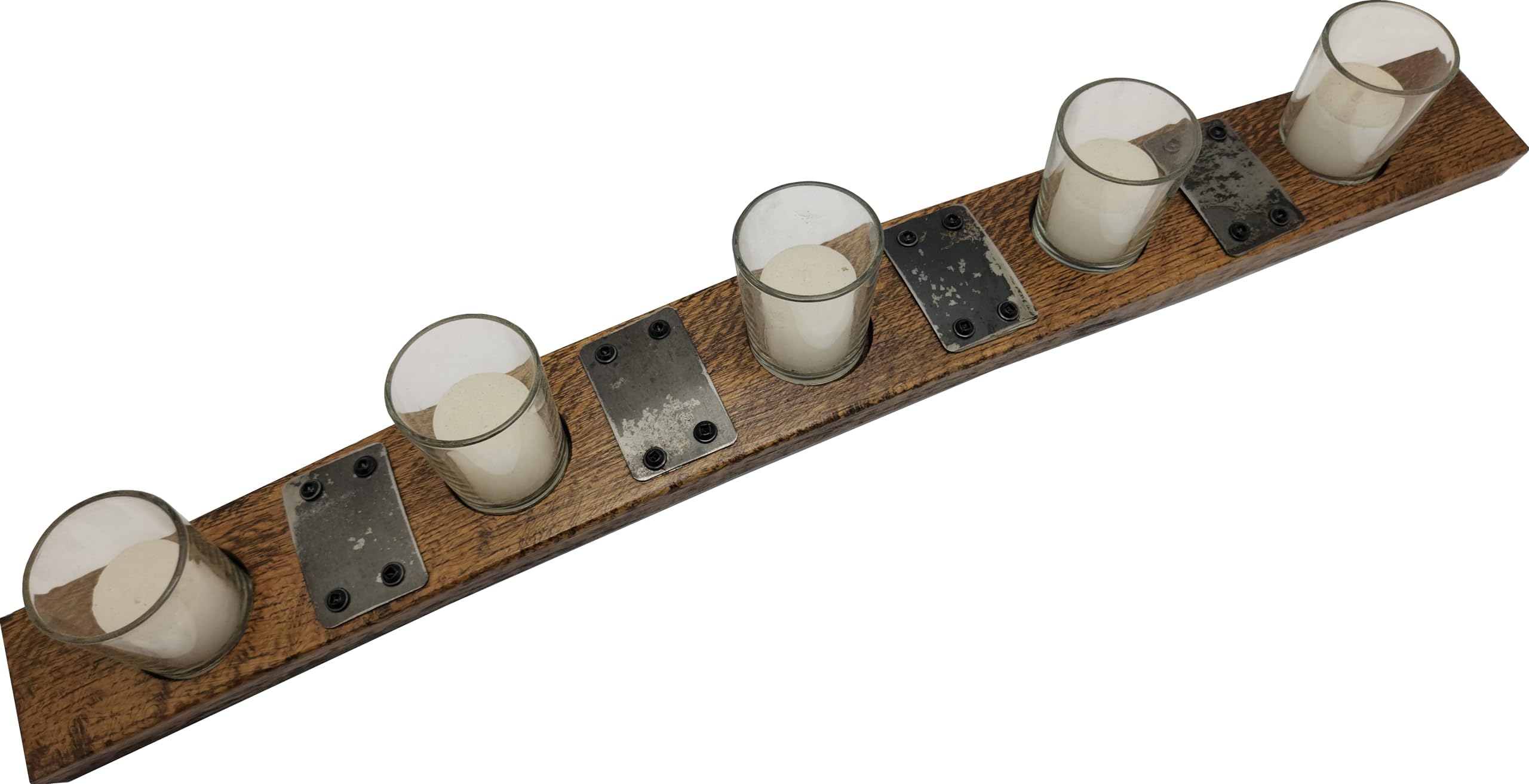 Whiskey Barrel Stave Candle Holder