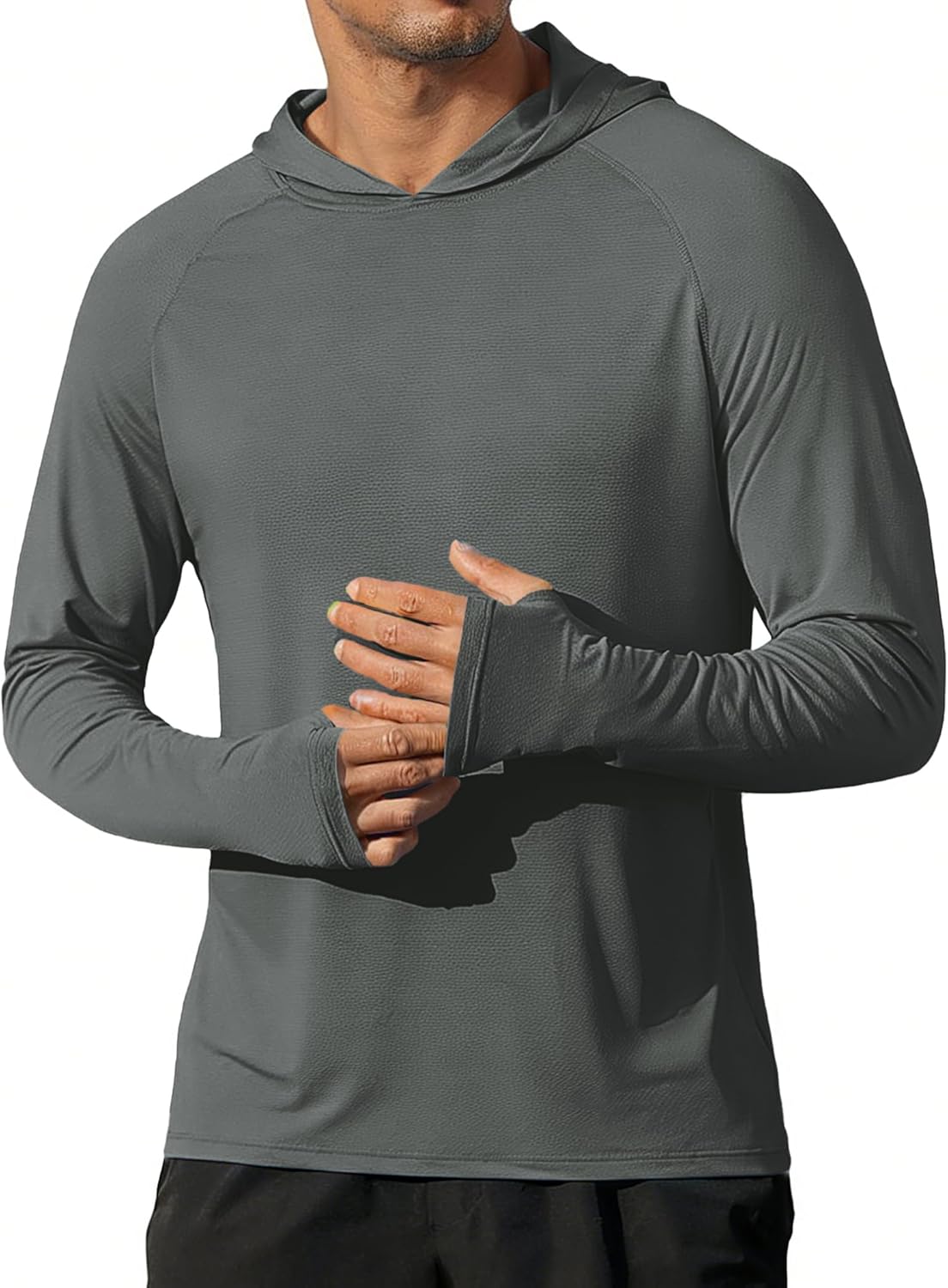 COOFANDY Mens UPF 50+ Hoodie Shirts Long Sleeve Rash Guard Sun Protection Fishing Shirts Lightweight Quick Dry Hoodies