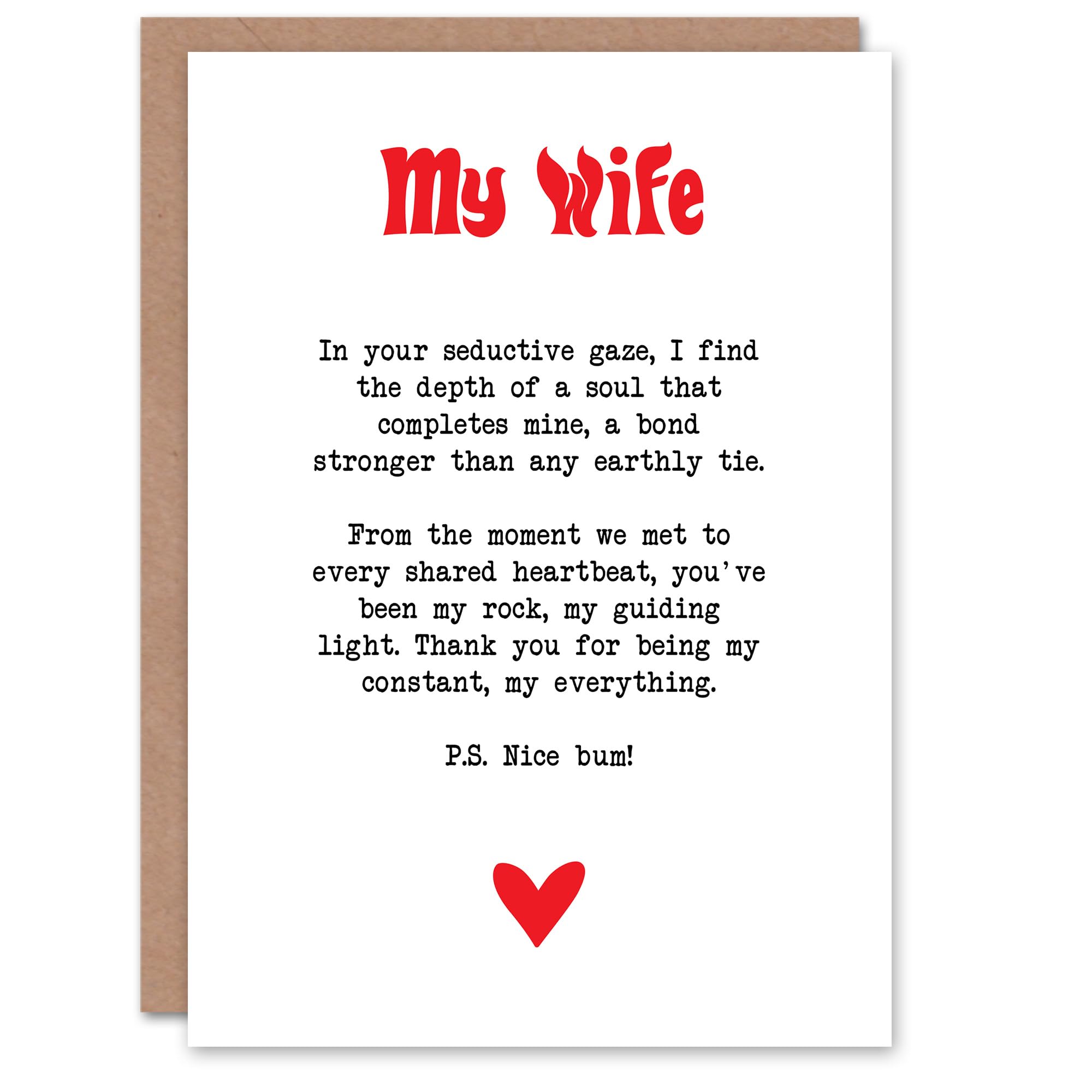 Artery8 Greeting Card Love Poem My Everything Wife Romantic Poetry Fun For Her Woman Anniversary Card