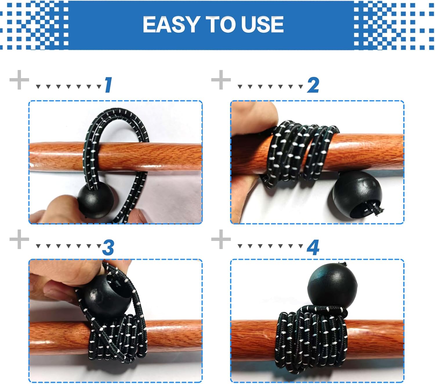 50 Pack Ball Bungee Cord, 6 Inch Heavy Duty Bungie Cord Balls, Black, Camping Usage, Indoor, Outdoor, Multifunctional, Waterproof, Prevent Breakage, UV Protection, Organizing, Securing.
