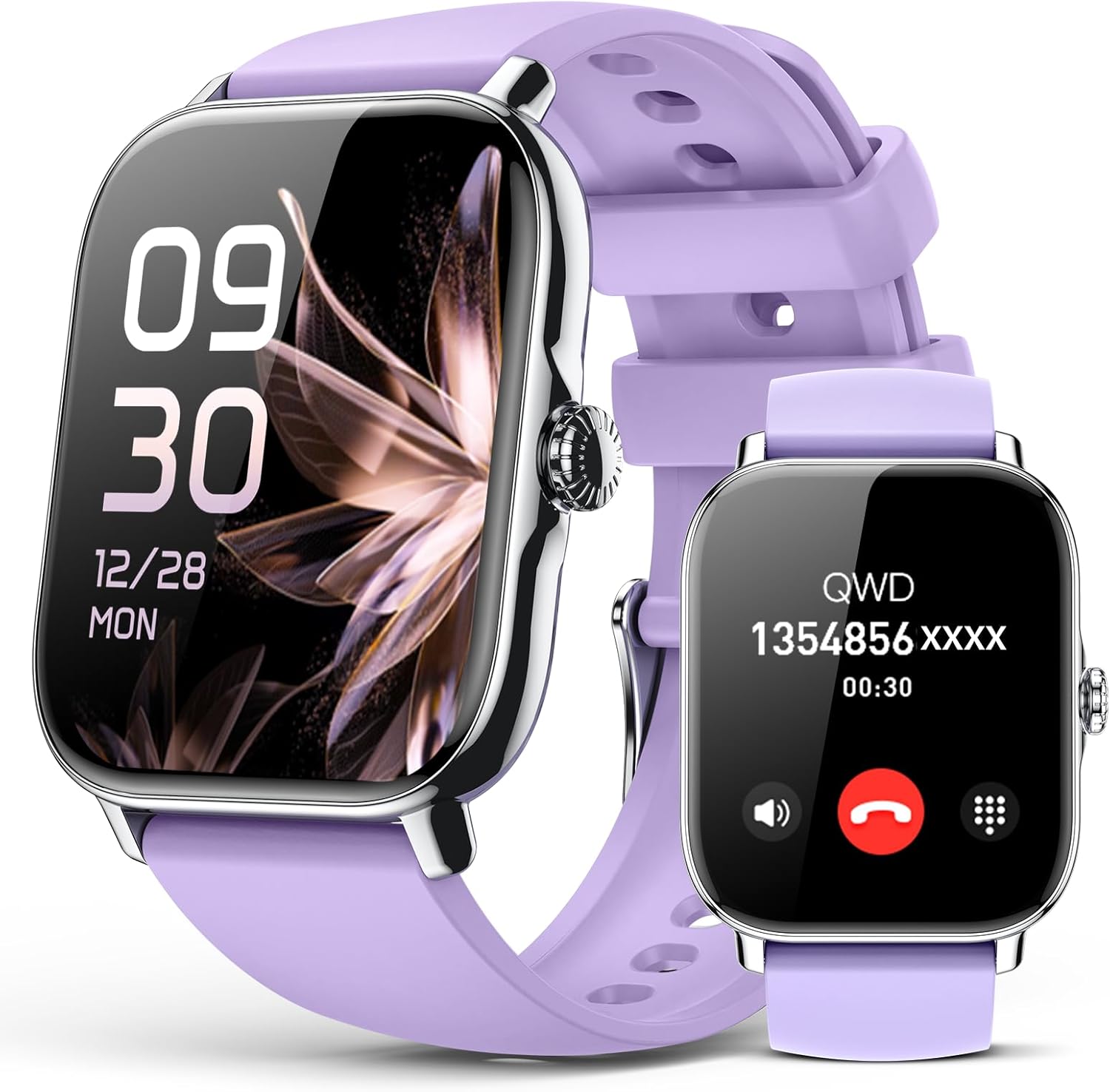 Smart Watch for Women Men- Answer/Make Call, IP68 Waterproof Fitness Step Tracker Watch with Sleep Monitor/Activity Counter/110+ Sport Mode, Smartwatch for Andriod iPhone Compatible, Gold