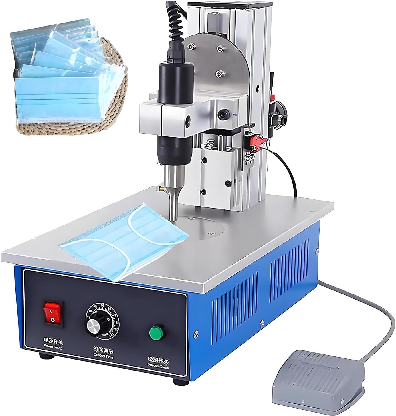 Portable Ultrasonic Spot Welder - Nylon Plastic Welding Machine with Electronic Pedal, Ideal for Riveting & Spot Welding Non-Woven & Nylon Fabrics