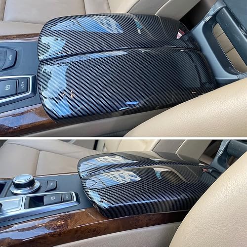 Miniatura 4 de NA para BMW X5 X6 E71 E70 ABS de fibra de carbono de color interior del automóvil central reposabrazos caja de almacenamiento cubiertas de ajuste