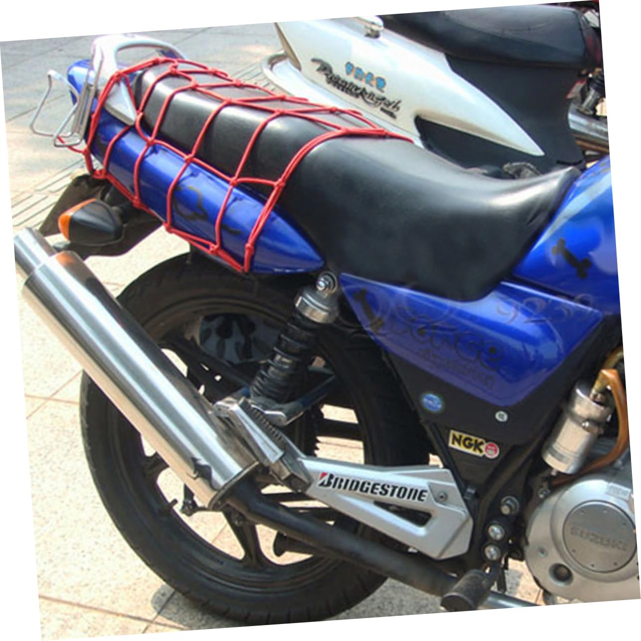 STOBAZA Bungee Mesh Carrier Bag with Hooks Durable Net for Motorcycles Bikes and Outdoor Activities Versatile Storage for Helmets and Equipment