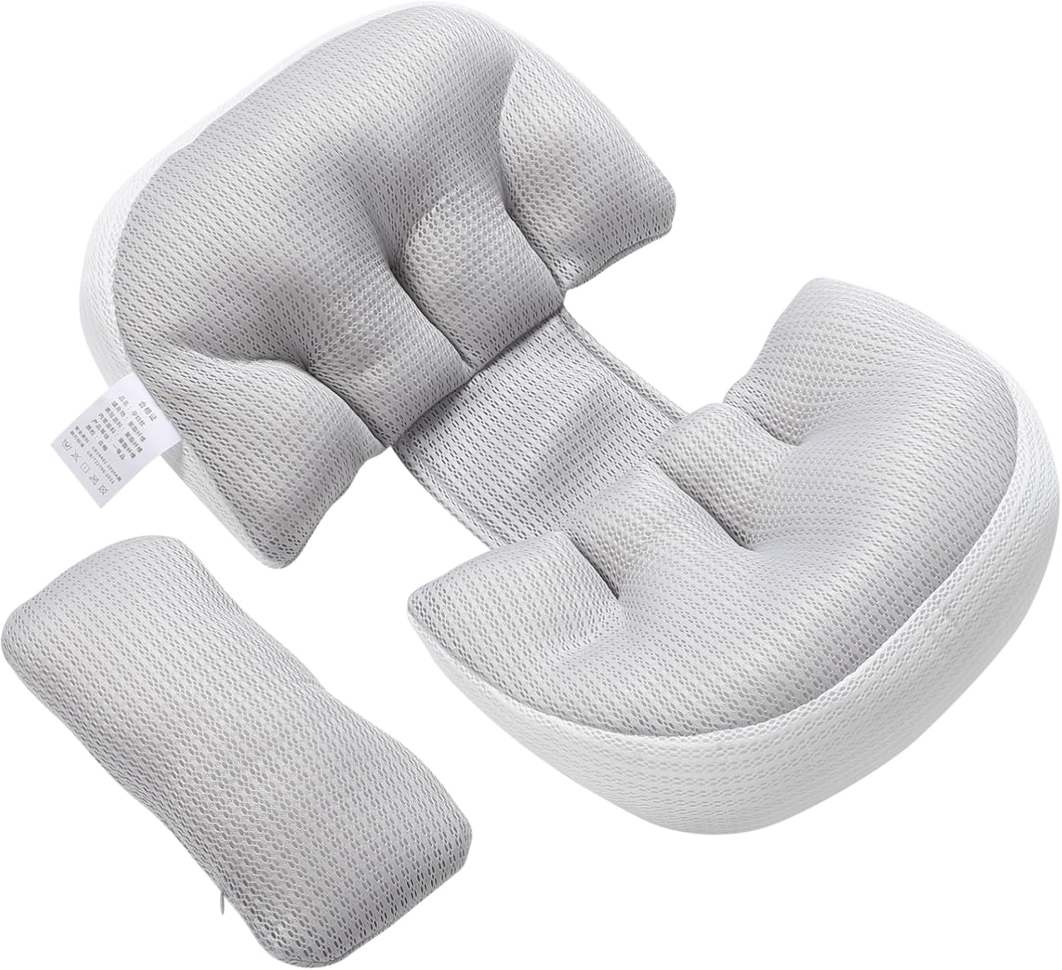 Pregnancy Pillow for Pregnant Women Support Cushion for Back and Belly 100% Cotton Maternity Pillow Removable Cover for Rest and Comfort 2-Piece Set