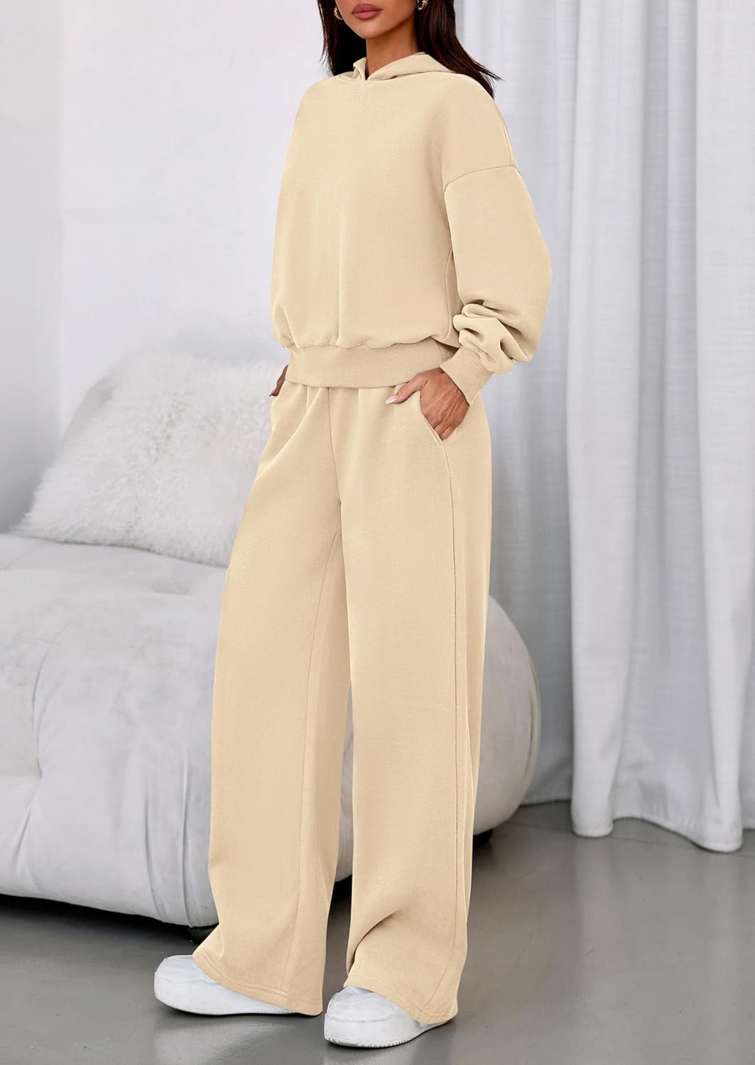 PRETTYGARDEN Womens Sweatsuits 2 Piece Set 2026 Casual Winter Long Sleeve Hoodie Loose Wide Leg Sweatpants Fall Tracksuit - Image 3