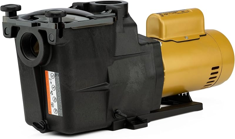 Hayward Super Pump Bomba de pileta enterrada de cabeza media de alta eficiencia, 0,75 HP total, con perillas de mano abatibles y cubierta de colador transparente, color negro