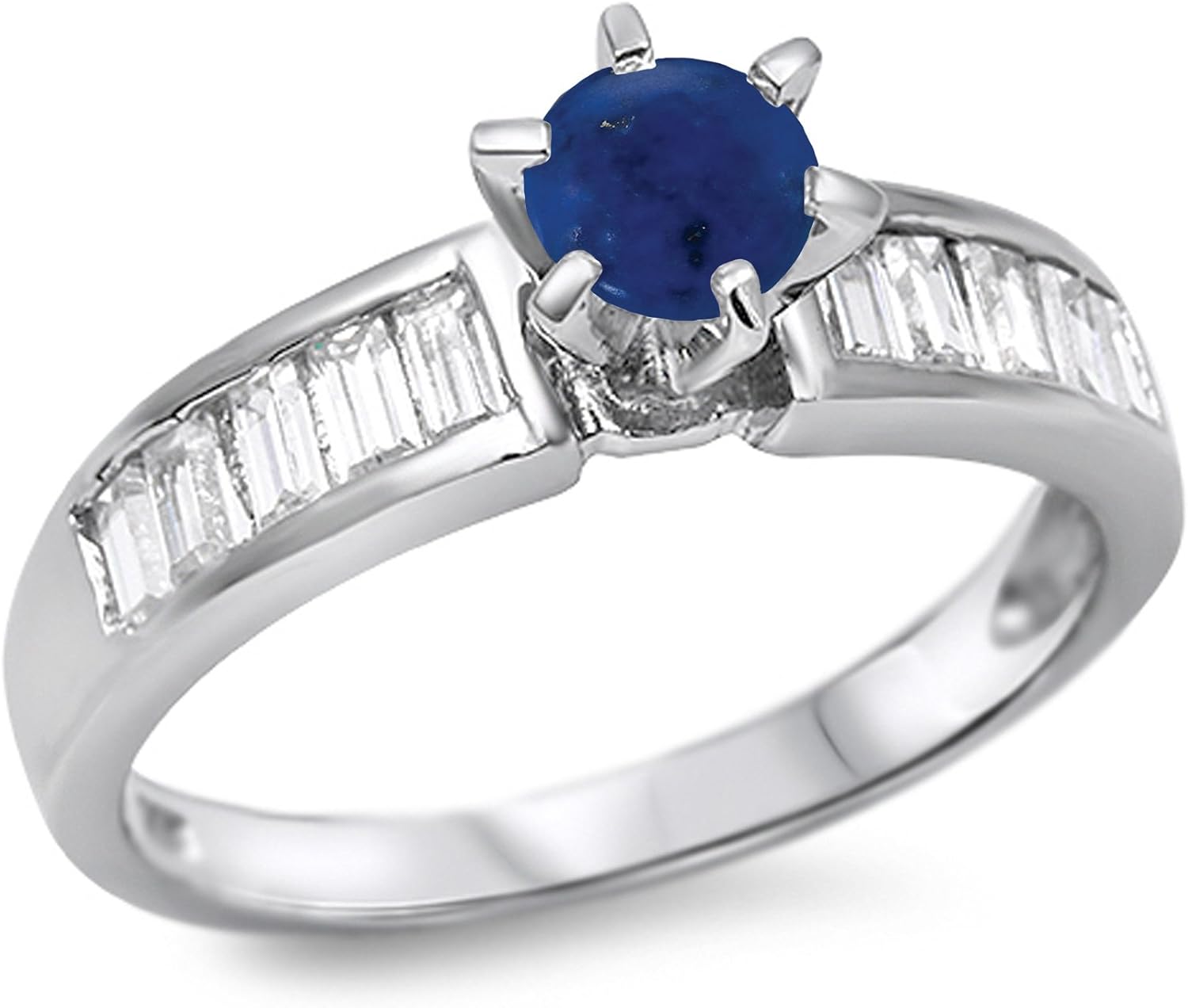 CHOOSE YOUR COLOR Sterling Silver Round Ring