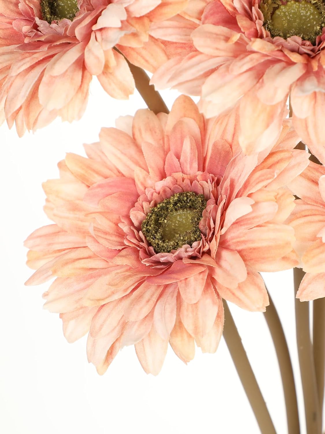 Briful Realistic Fake Flowers Bulk – 6pcs Gerbera Daisy Artificial Flowers Bouquet, Spring Summer Faux Flowers Indoor for Vase Filler, Wedding Centerpieces, Home & Outdoor Decor, Pink - Image 3