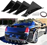 Vista 4 de 4 piezas de alerón de alerón inferior para parachoques trasero de coche, difusor de labio, accesorios anticolisión, protector de aleta de tiburón