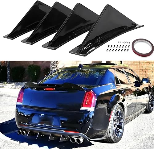 Miniatura 4 de 4 piezas de alerón de alerón inferior para parachoques trasero de coche, difusor de labio, accesorios anticolisión, protector de aleta de tiburón,