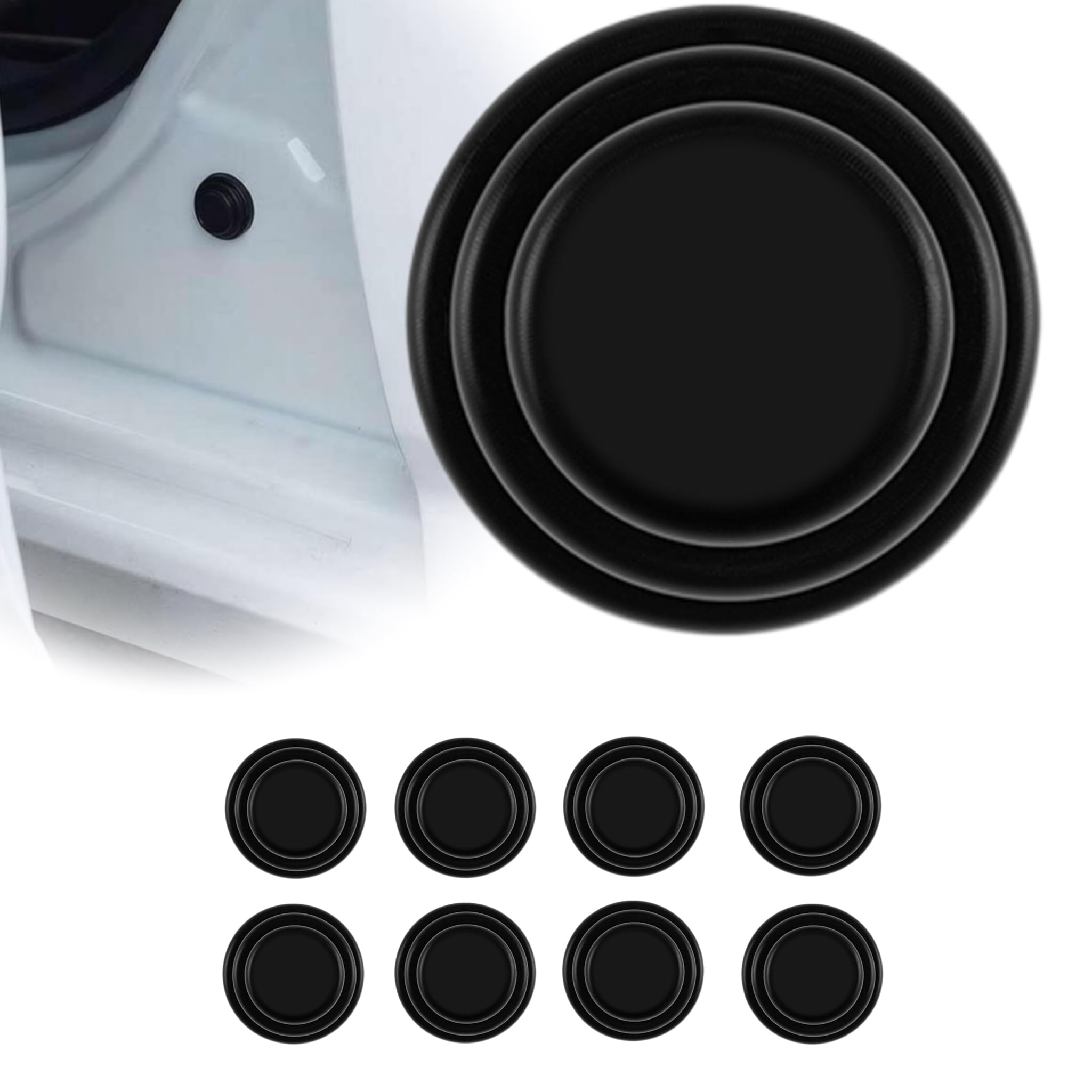 QIZUN 8 PCS Car Door Shock Absorbing Pads for VW Passat Variant B9 2024-, Anti Collision Silicone Soundproof Buffer Gaskets Auto Closure Noise Reducer Edge