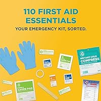 Vista 9 de Be Smart Get Prepared Kit de primeros auxilios de 110 piezas: limpiar, tratar, proteger cortes menores, hogar, oficina, coche, escuela, negocios