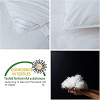 Vista 4 de Edredón de Plumón de Ganso, Todas las Estaciones, Inserto de Edredón de Plumón 100% Algodón, Edredón de Cama Acolchado Tibio Mediano, Blanco