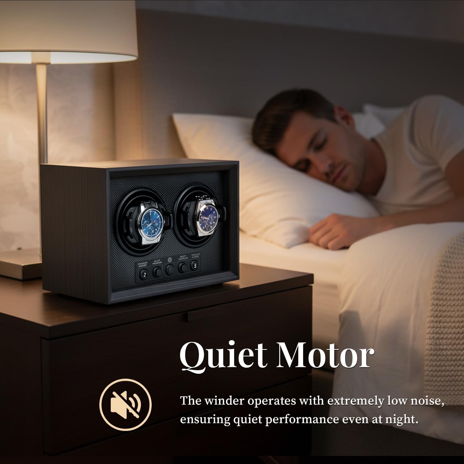 Mcbazel Double Watch Winder for Automatic Watches, Dual Watch Winder Box with 5 Modes, Quiet Motor, Ideal Gift for Men, Father, Women - Black