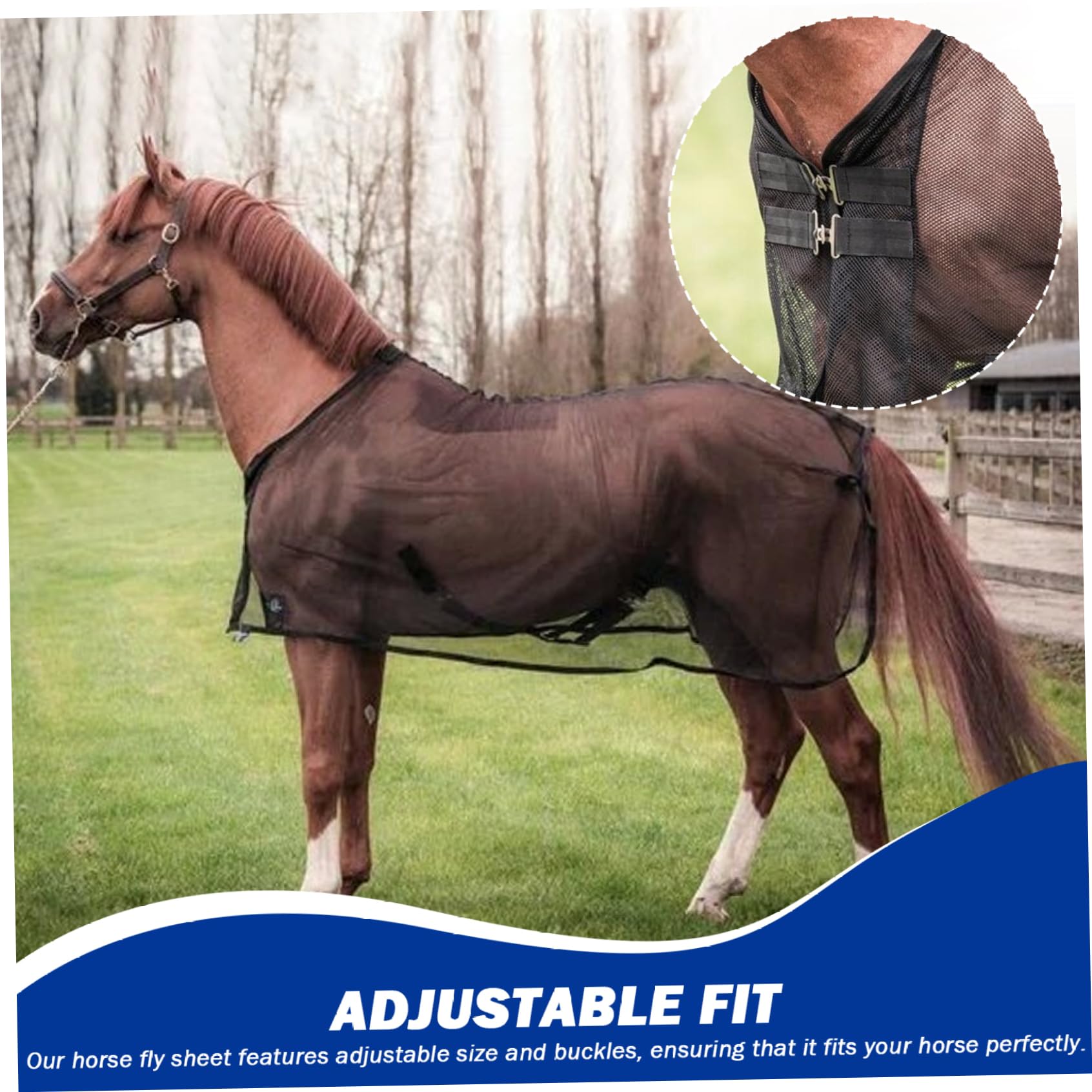 Mantas para caballos para caballos reales Hojas de moscas de caballos, sábanas de mosca ajustable para caballos, protección UV ＆ Mantas de malla de malla transpirable para caballos reales, sábana c