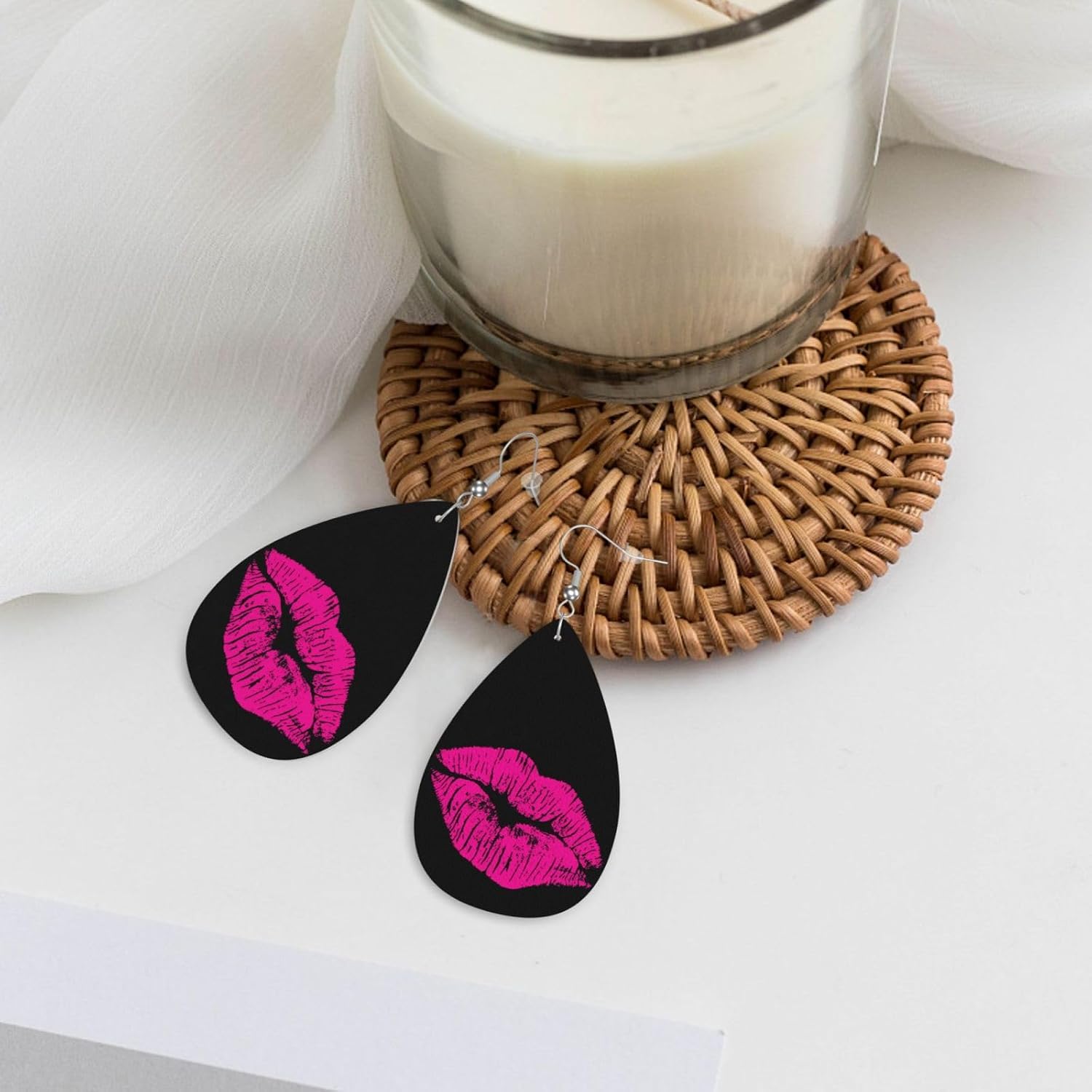 Faux Leather Teardrop Earrings image 5