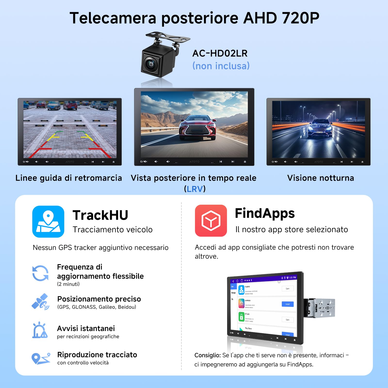 ATOTOZONE A5L Autoradio Android 10 Pollici Adattivo per 1DIN&2DIN, Schermo Futtuante, CarPlay e Android Auto Senza Fili, Tethering via WiFi/BT/USB, Mirrorlink, DSP/FM/RDS, GPS Navi, 2G+32G, A5LG110T