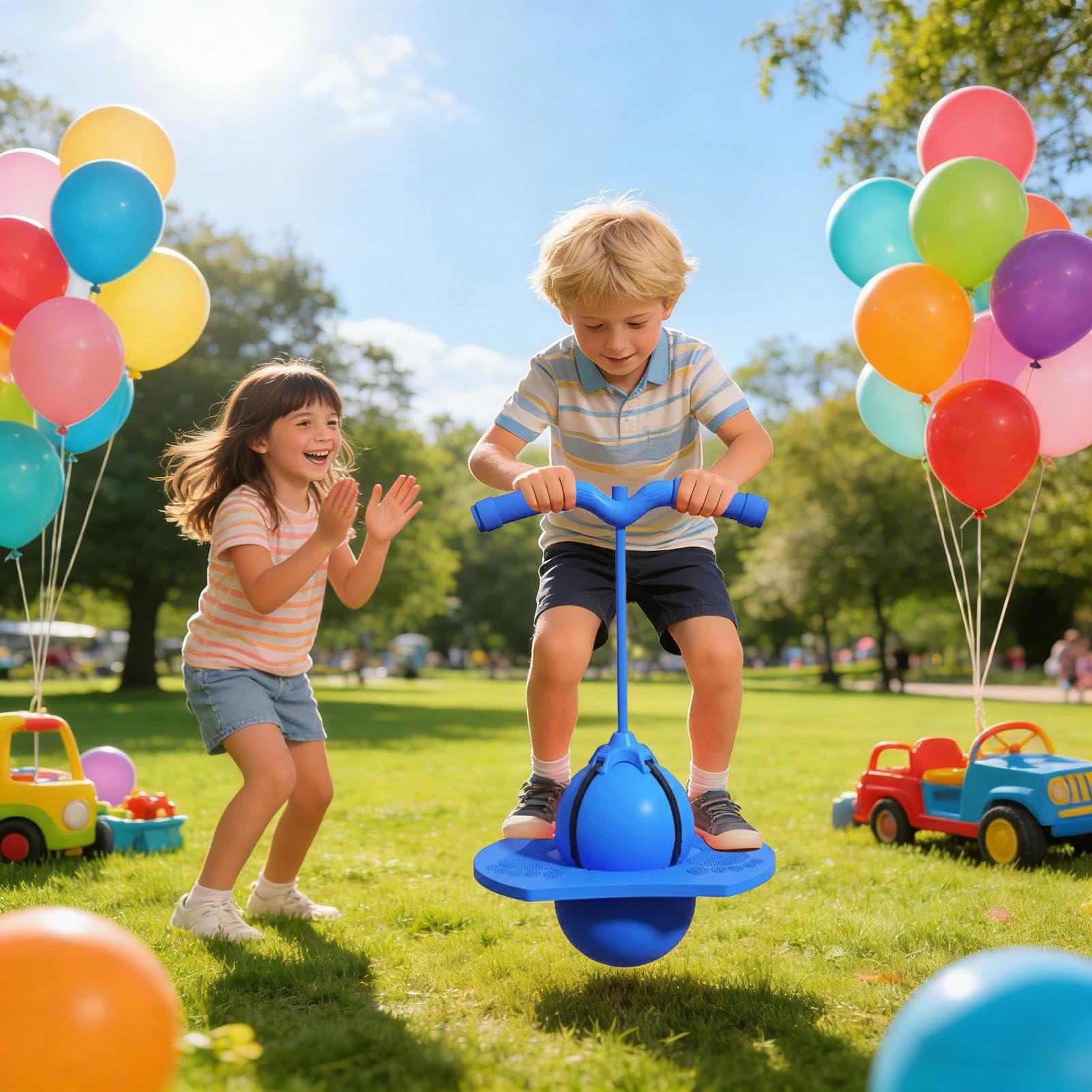 Ballon sauteur pour enfants - Jouet à sauter avec pompe à air - Ballon sauteur pour enfants - Pour adultes - Équilibre - Jeu en extérieur et en intérieur