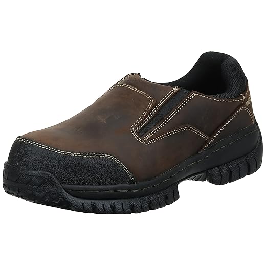 Skechers for Work Men's Hartan Slip-On Shoe, Dark Brown, 10 M US