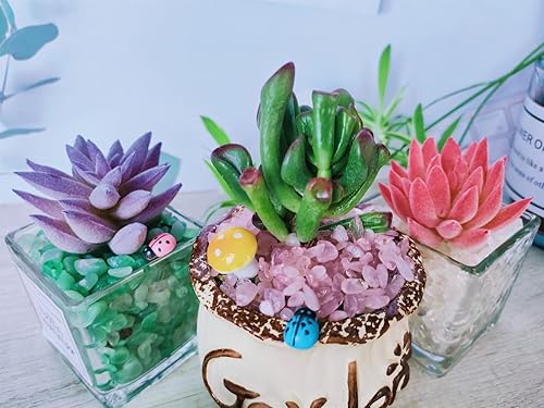 Vista 98 de ZHIYUXI Piedras de cristal de cornalina para pecera, grava, jarrón de relleno, cristales triturados, cristales curativos pulidos, piedra de cuarzo K