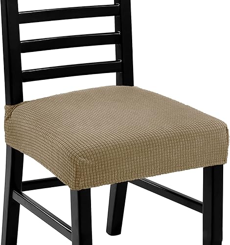 Vista 18 de Funda elástica para silla de comedor con respaldo alto, fundas elásticas para sillas de comedor, lavables a máquina, protector de silla para Gris