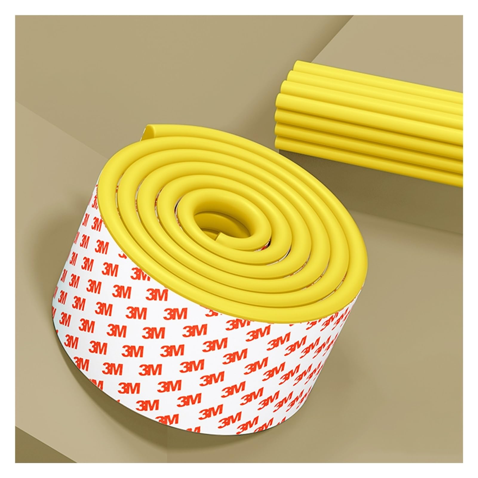 Protector de Esquinas, Protectores de Parachoques de Espuma Suave Resistente para Muebles y Bordes de Chimenea, cojín de Espuma a Prueba de Agua, pregrabado (4 Unidades Amarillas)