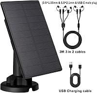 Vista 3 de Trail Camera Solar Panel, Mini Solar Battery Charger DC 12V/1A 6V/1.5A & USB-C Build-in 5000mAh Rechargeable Lithium Battery, IP66 Waterproof