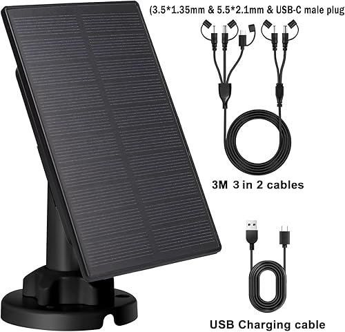 Miniatura 3 de Trail Camera Solar Panel, Mini Solar Battery Charger DC 12V/1A 6V/1.5A & USB-C Build-in 5000mAh Rechargeable Lithium Battery, IP66 Waterproof