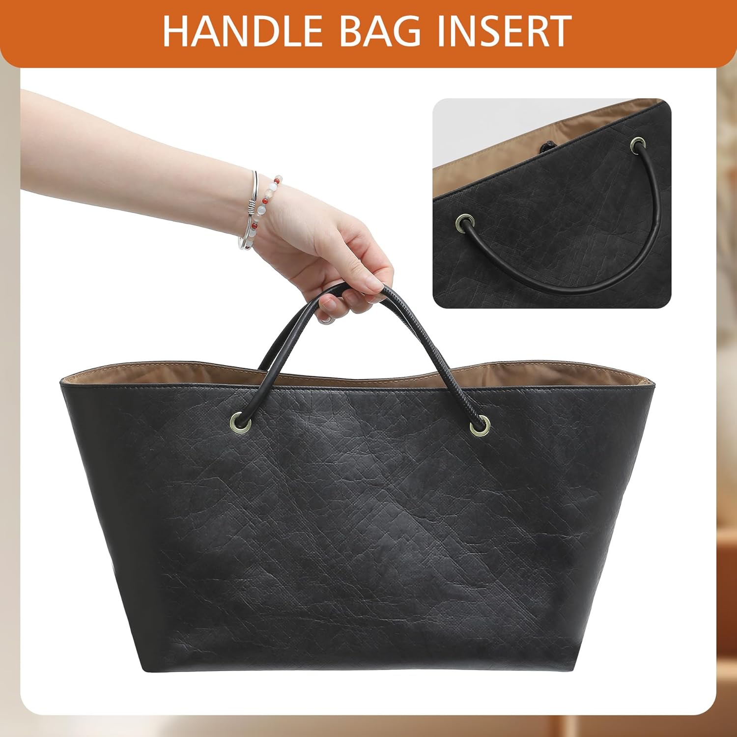 DupontPaper Purse Organizer Insert for Longchamp LePliage Large, Bag Shaper with Key Leash& 17 Compartments, Upgraded Elastic Cup Holder + Anti-Slip Middle Zipper Divider