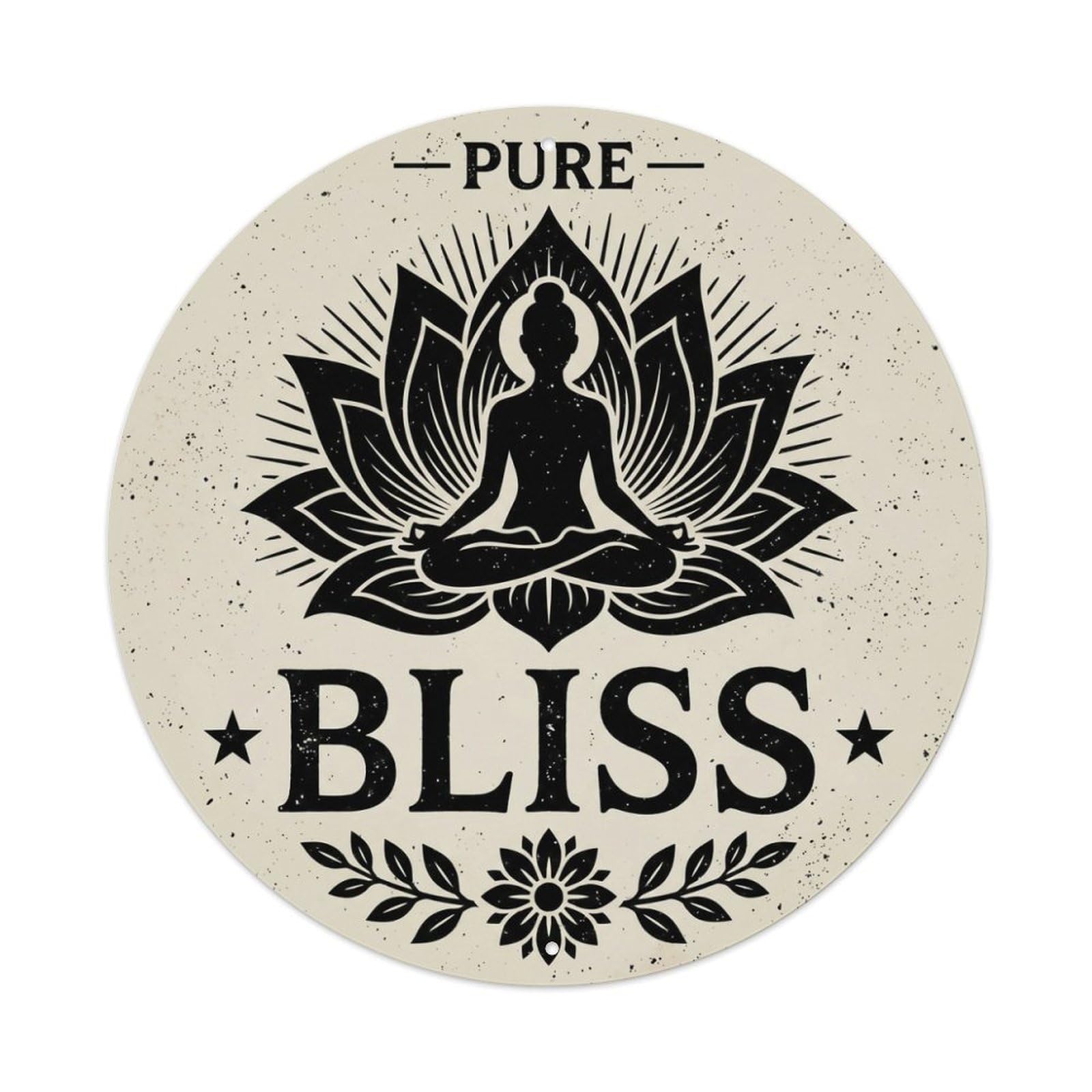 Positive Saying Pure Bliss Nature Meditation Metal Tin Sign