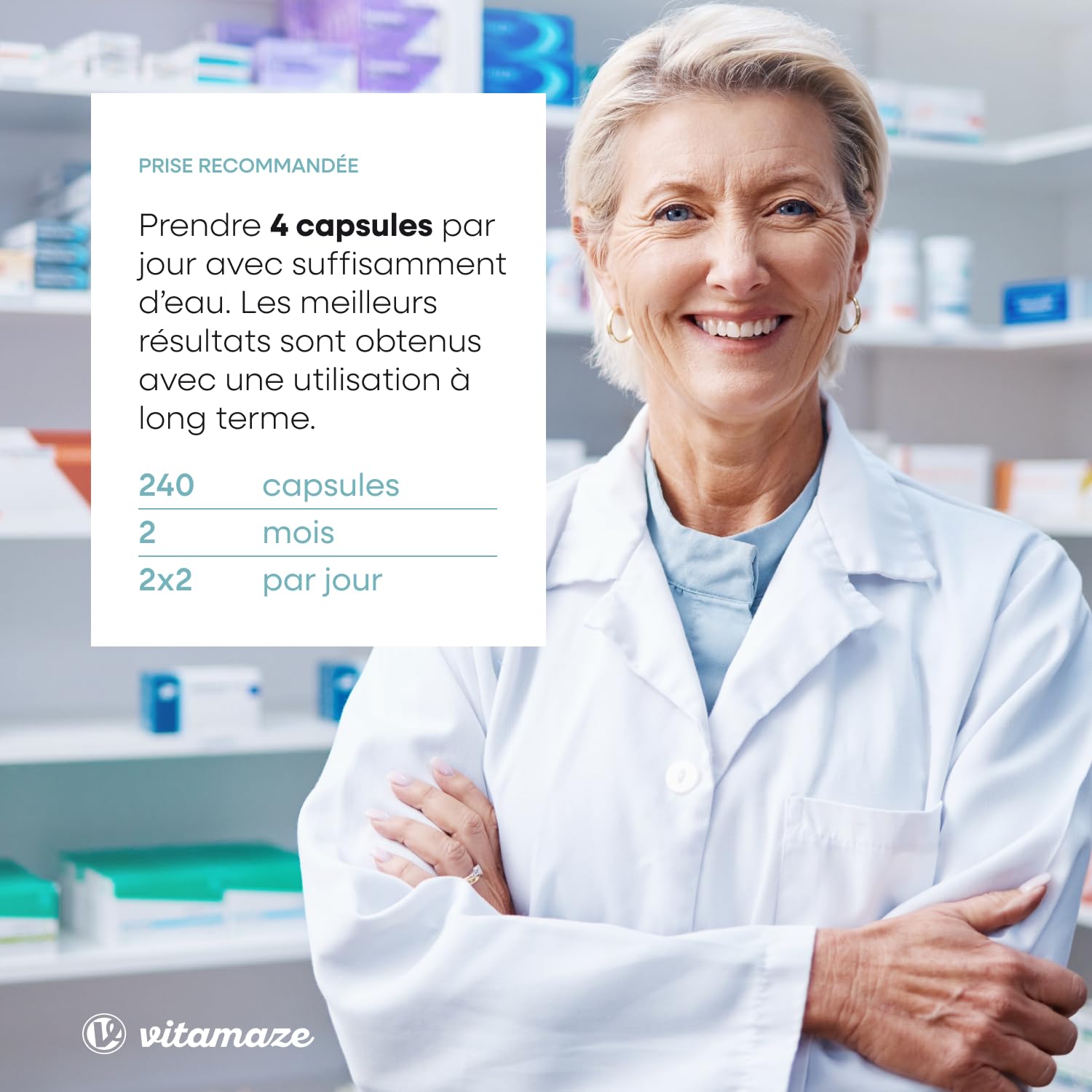 Glucosamine Chondroïtine avec MSM et Vitamine C 2250mg - Complexe pour les Articulations 240 Gelules - Complément Alimentaire Naturel sans Additifs