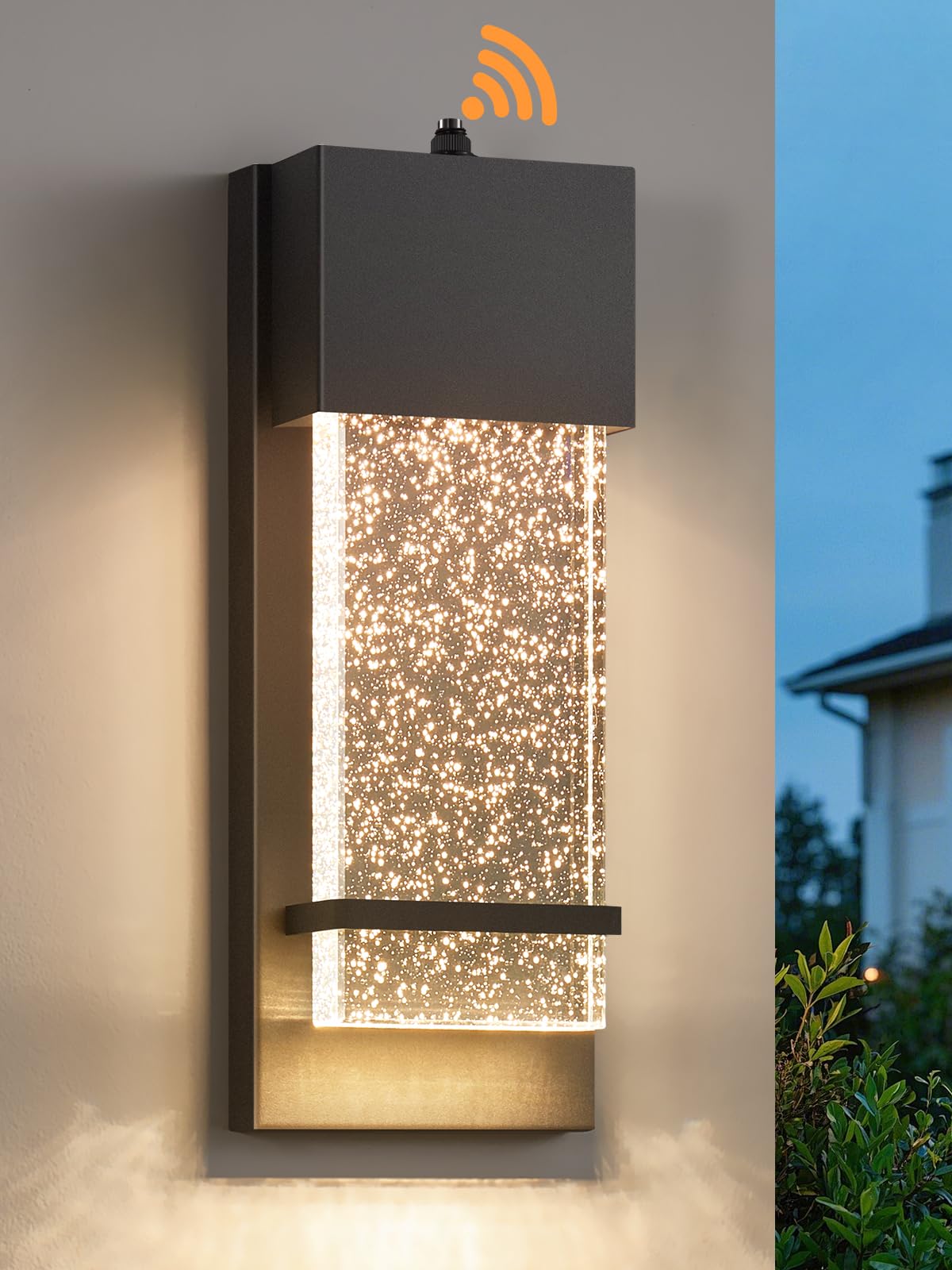 Photo 1 of Yisuro Outdoor Wall Light Fixture with Crystal Bubble Glass