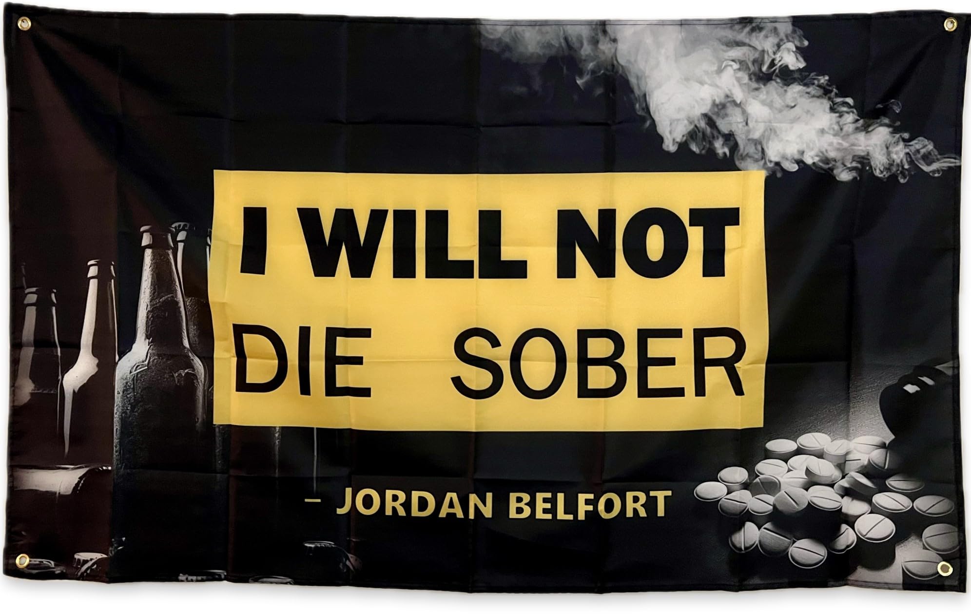 Lee Flag Co. I Will Not Die Sober 3' x 5' For Dorm Room, Bar, Gym, Man Cave, Home Office or Garage